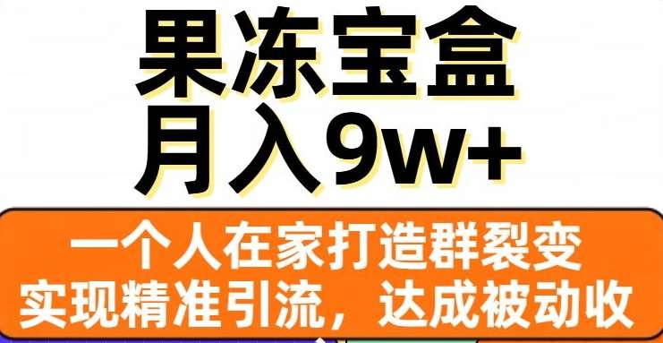 果冻宝盒，通过精准引流和裂变群，实现被动收入，日入3000+插图