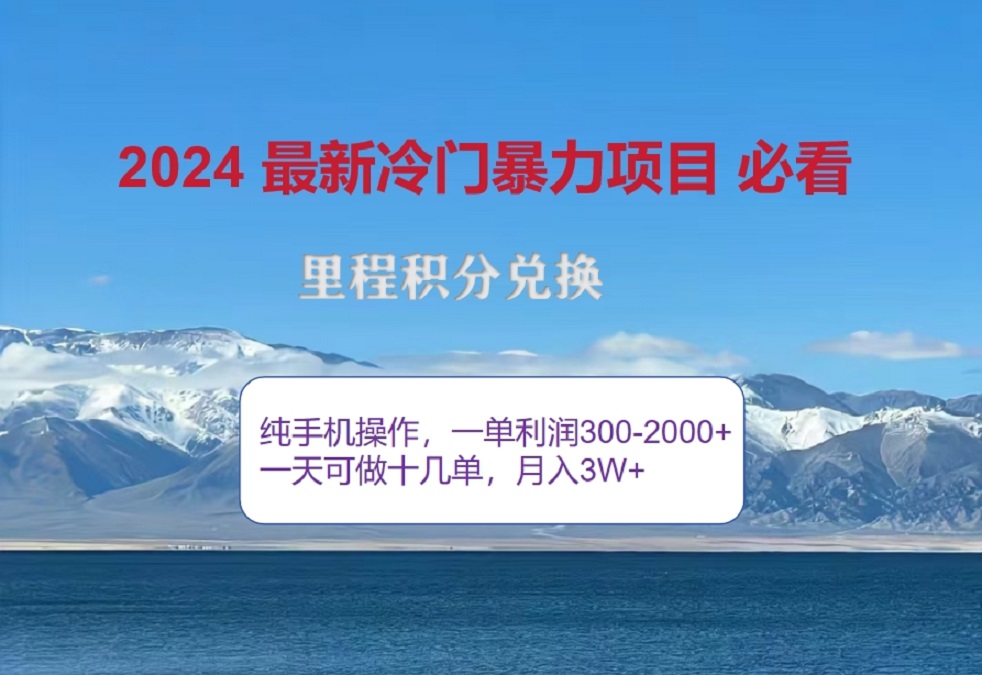 2024惊爆冷门暴利！出行高峰来袭，里程积分，高爆发期，一单300+—2000+，月入过万不是梦！插图