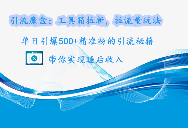 引流魔盒：工具箱拉新，拉流量玩法，单日引爆500+精准粉的引流秘籍，带你实现睡后收入插图