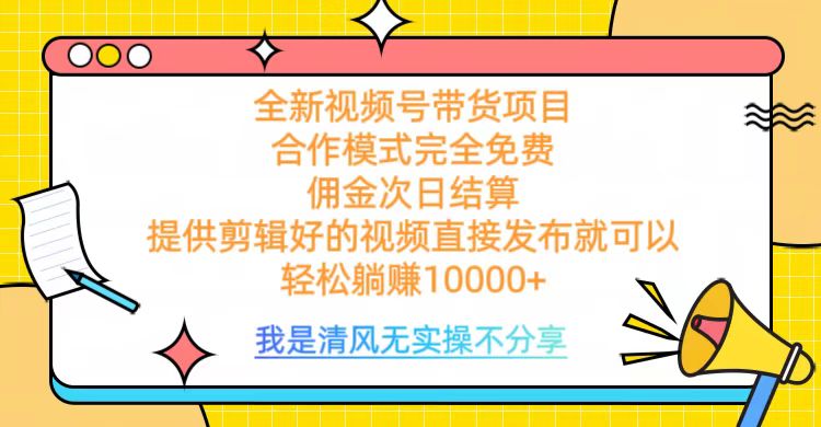 全网最新视频号带货，完全免费合作，佣金次日结算，轻松躺赚10000+插图