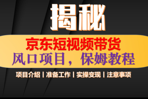 京东短视频带货 只需上传视频 轻松月入1w+