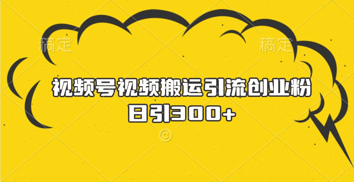 视频号视频搬运引流创业粉，日引300+插图