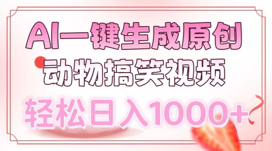 AI一键生成原创动物搞笑视频，轻松日入1000+插图