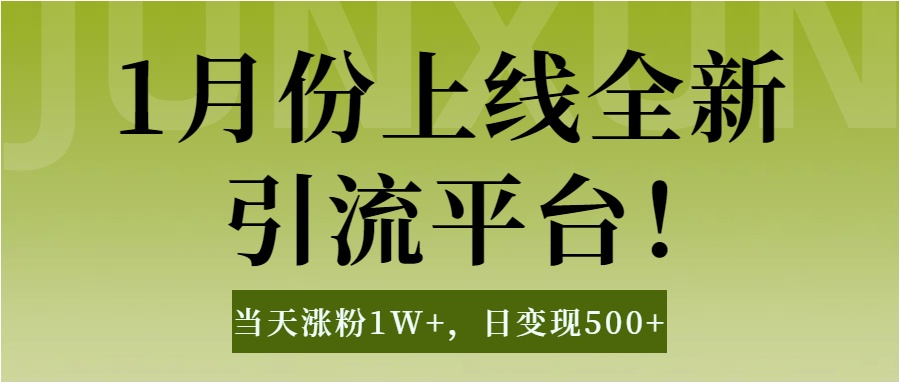 1月上线全新引流平台，当天涨粉1W+，日变现500+工具无脑涨粉，解放双手操作简单插图