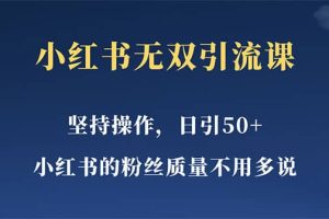 小红书无双课一天引50+女粉，不用做视频发视频，小白也很容易上手拿到结果