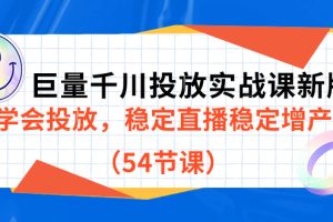 巨量千川投放实战课新版，学会投放，稳定直播稳定增产（54节课）