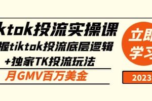 tiktok投流实操课：掌握tiktok投流底层逻辑+独家TK投流玩法