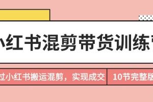 小红书混剪带货训练营，通过小红书搬运混剪，实现成交（10节课完结版）