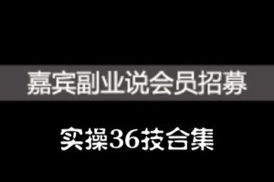 嘉宾副业说实操36技合集，价值1380元