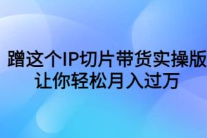 蹭这个IP切片带货实操版，让你轻松月入过万（教程+素材）