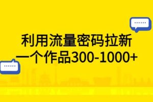 利用流量密码拉新，一个作品300-1000+