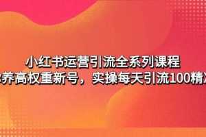 小红书运营引流全系列课程：教你养高权重新号