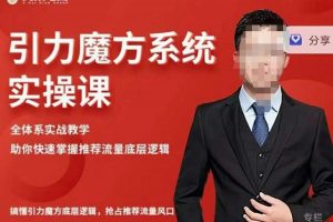 阿呆-引力魔方系统实操课，全体系实战教学，助你快速掌握推荐流量底层逻辑