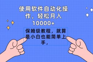 使用软件自动化操作，轻松月入10000+，保姆级教程，就算是小白也能简单上手