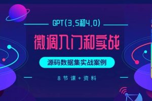 GPT(3.5和4.0)微调入门和实战，源码数据集实战案例（8节课+资料）