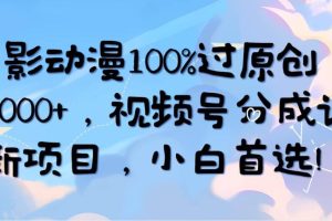 AI电影动漫100%过原创，日入2000+，视频号分成计划最新项目，小白首选！