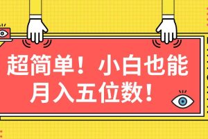 超简单图文项目！小白也能月入五位数