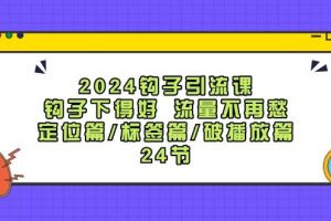 2024钩子·引流课：钩子下得好 流量不再愁，定位篇/标签篇/破播放篇/24节