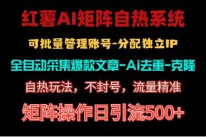 红薯矩阵自热系统，独家不死号引流玩法！矩阵操作日引流500+