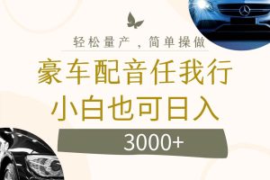 不为人知的暴力小项目，豪车配音，日入3000+