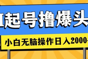 AI起号撸爆头条，小白也能操作，日入2000+