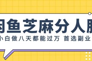 闲鱼芝麻分人脉，小白做八天，都能过万！首选副业！