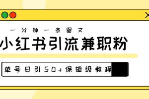 爆粉秘籍！30s一个作品，小红书图文引流高质量兼职粉，单号日引50+