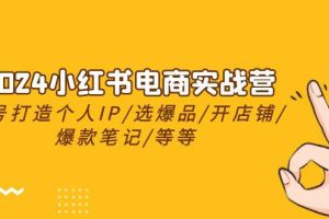 2024小红书电商实战营，养号打造IP/选爆品/开店铺/爆款笔记/等等（24节）