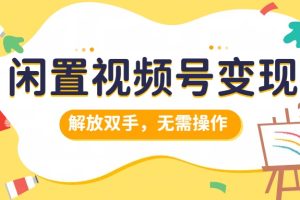 闲置视频号变现，搞钱项目再升级，解放双手，无需操作，最高单日500+