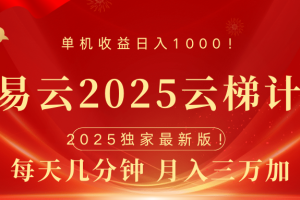 网易云最新2025挂机项目 躺赚收益 纯挂机 日入1000