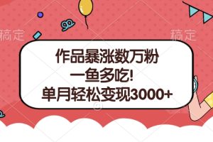 单条视频暴涨数万粉–多平台通吃项目！单月轻松变现3000+