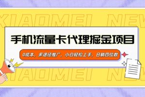 手机流量卡代理掘金项目，0成本，多途径推广，小白轻松上手，日躺四位数