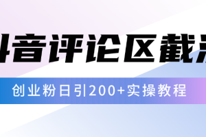 抖音评论区20字截流200+创业粉，日变现四位数实操教程